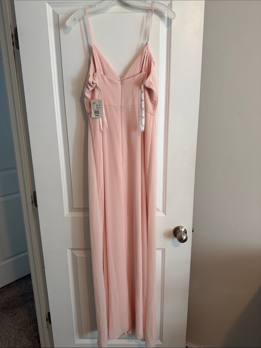 David's Bridal Light Blush Ruffle Maxi Dress - Picture 3 of 4
